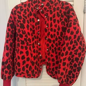 Blank NYC Red and Black Bomber Jacket